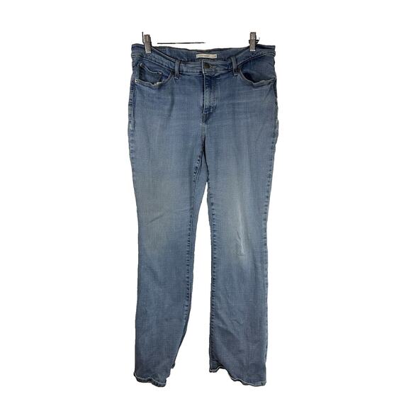 Levis Women Classic Bootcut Jeans Blue Stretch Medium Wash Denim Mid Rise 32 GUC - Picture 1 of 10